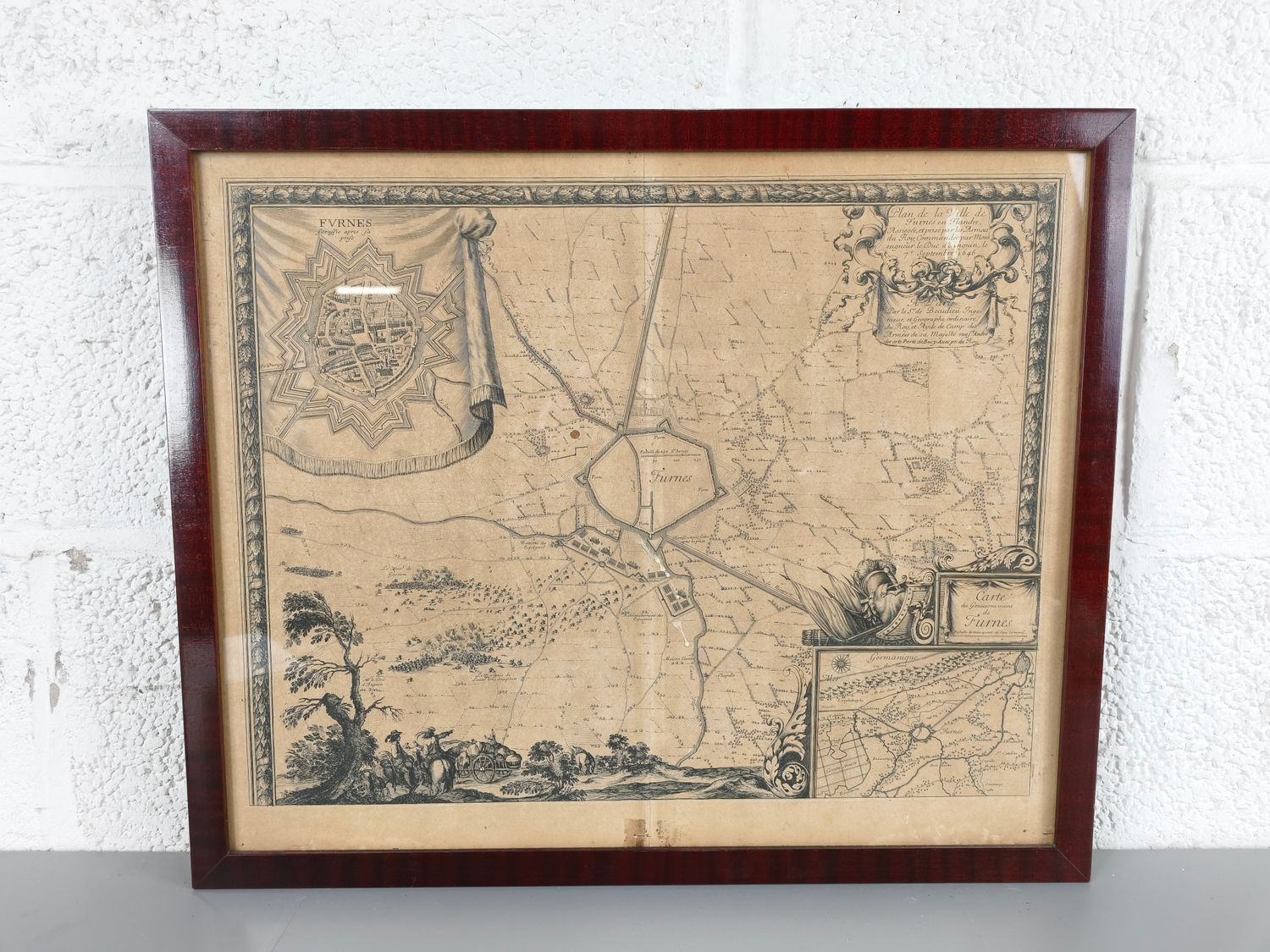 Antique map of Veurne, 1646