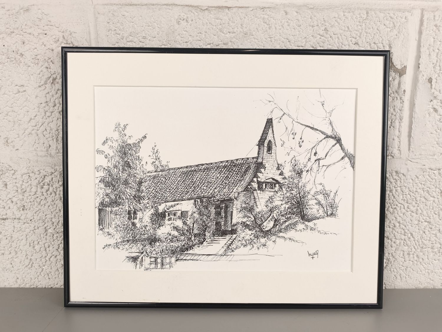 Ingrid - pen drawing - Keunekapel St-Idesbald