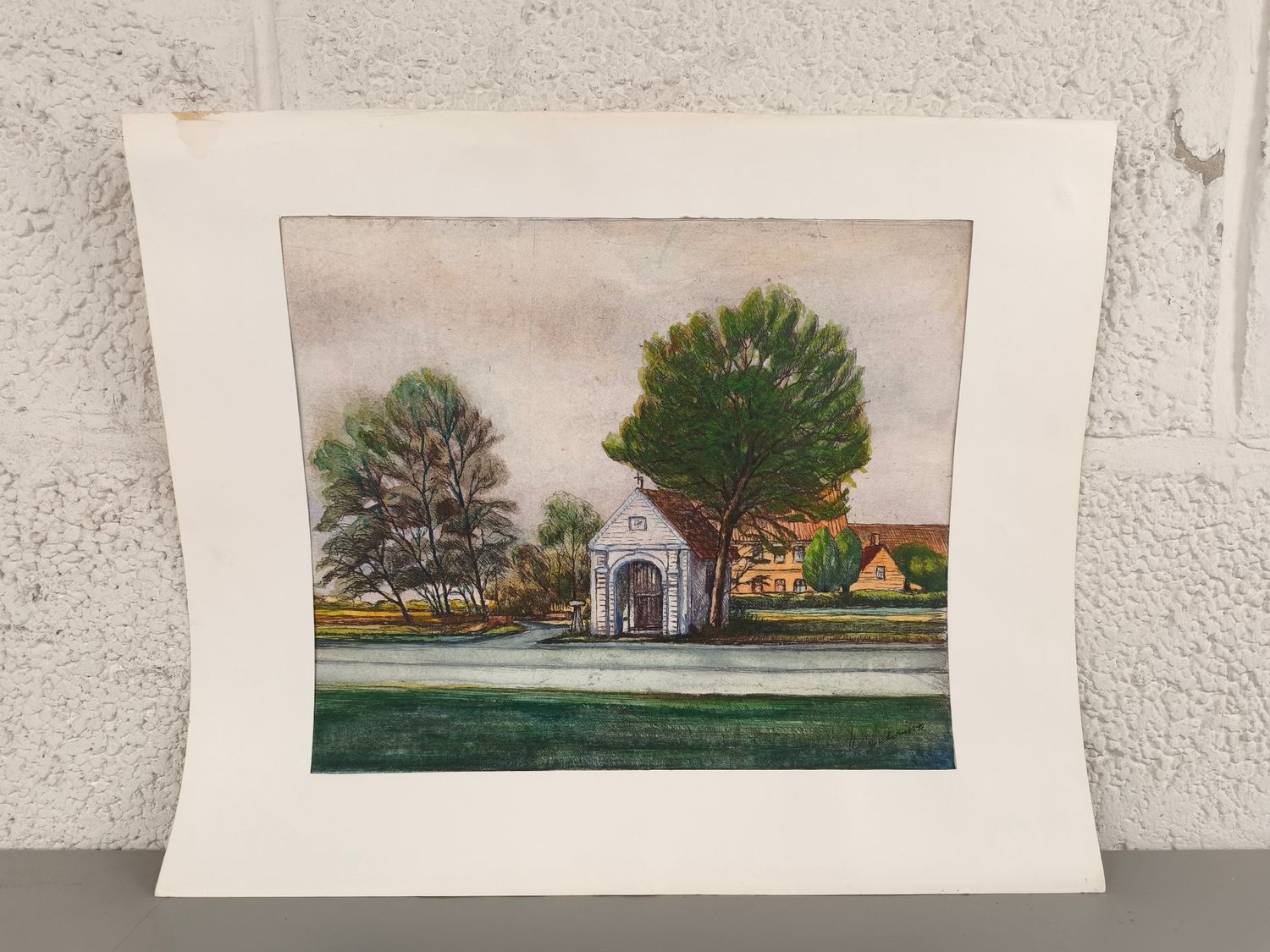 Etching Pannestraat chapel Veurne