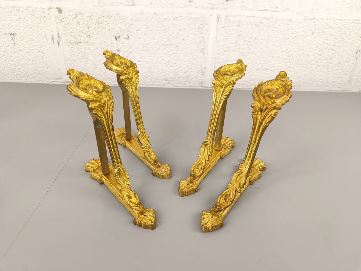 4 antique brackets for curtain rods