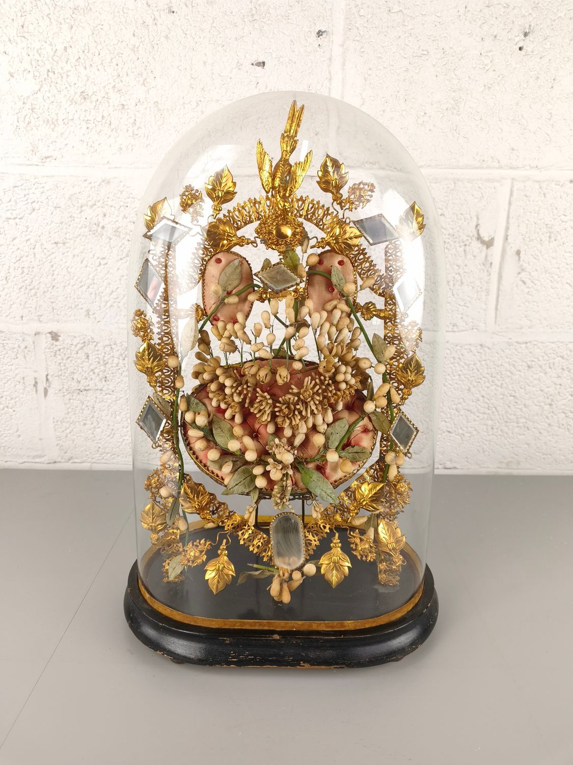 Large antique bridal bell jar