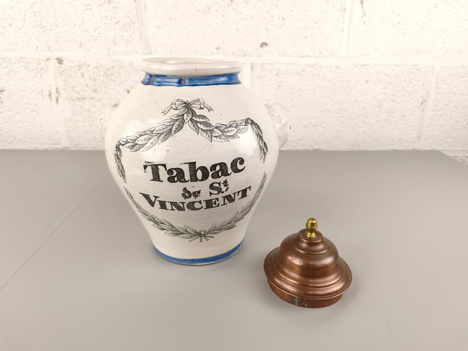 Large antique tobacco jar