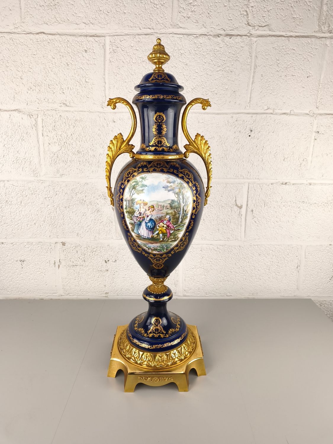 Very large porcelain vase is Sèvres style