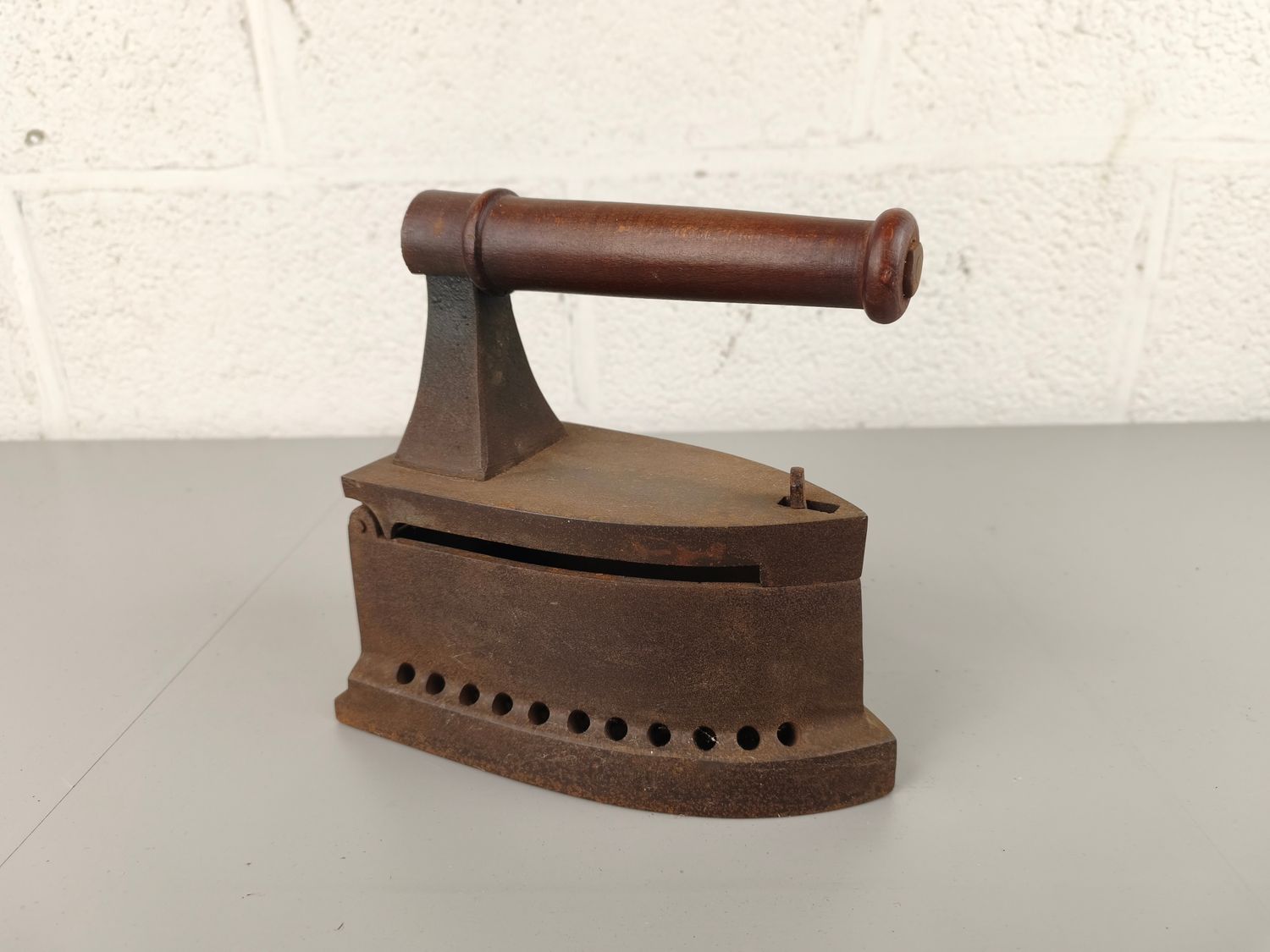 Large antique coal iron