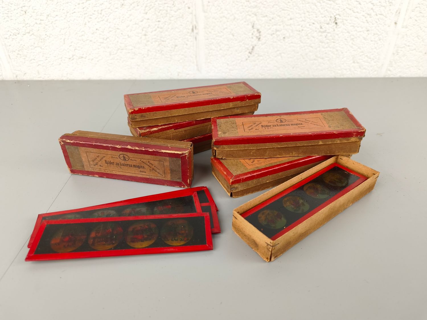 Collection glass magic lantern slides