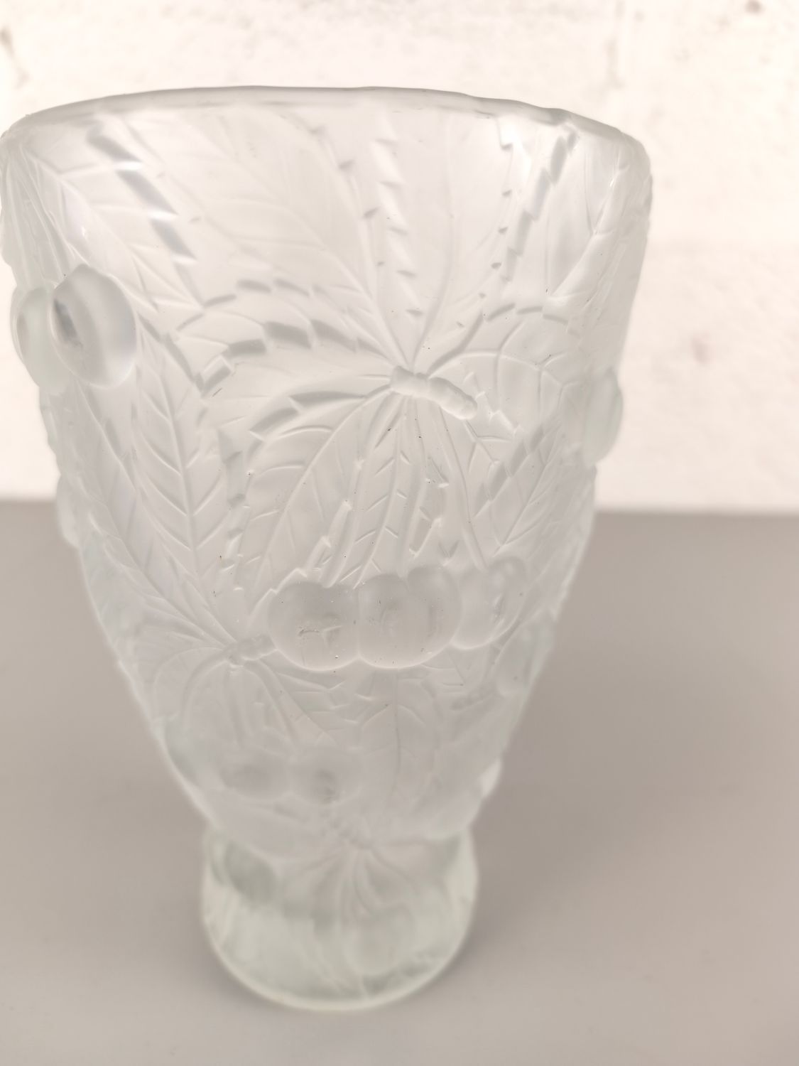 Large pressed glass vase Walther