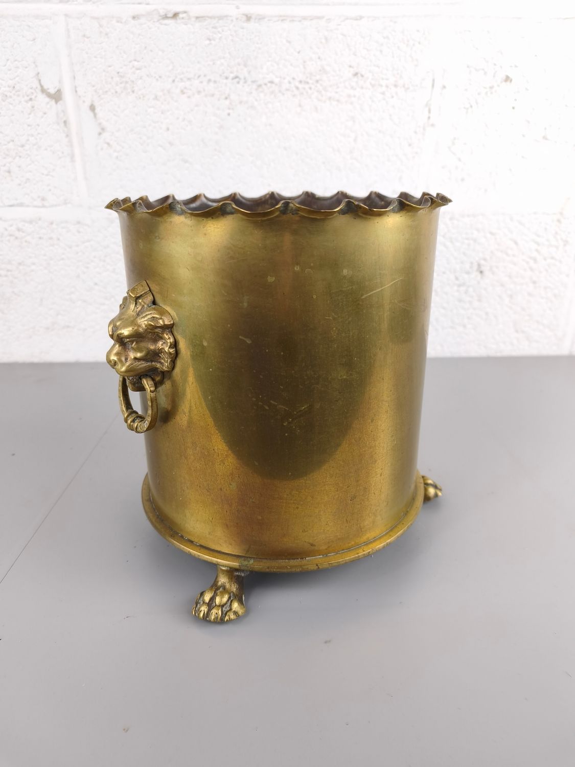 Large trench art flowerpot