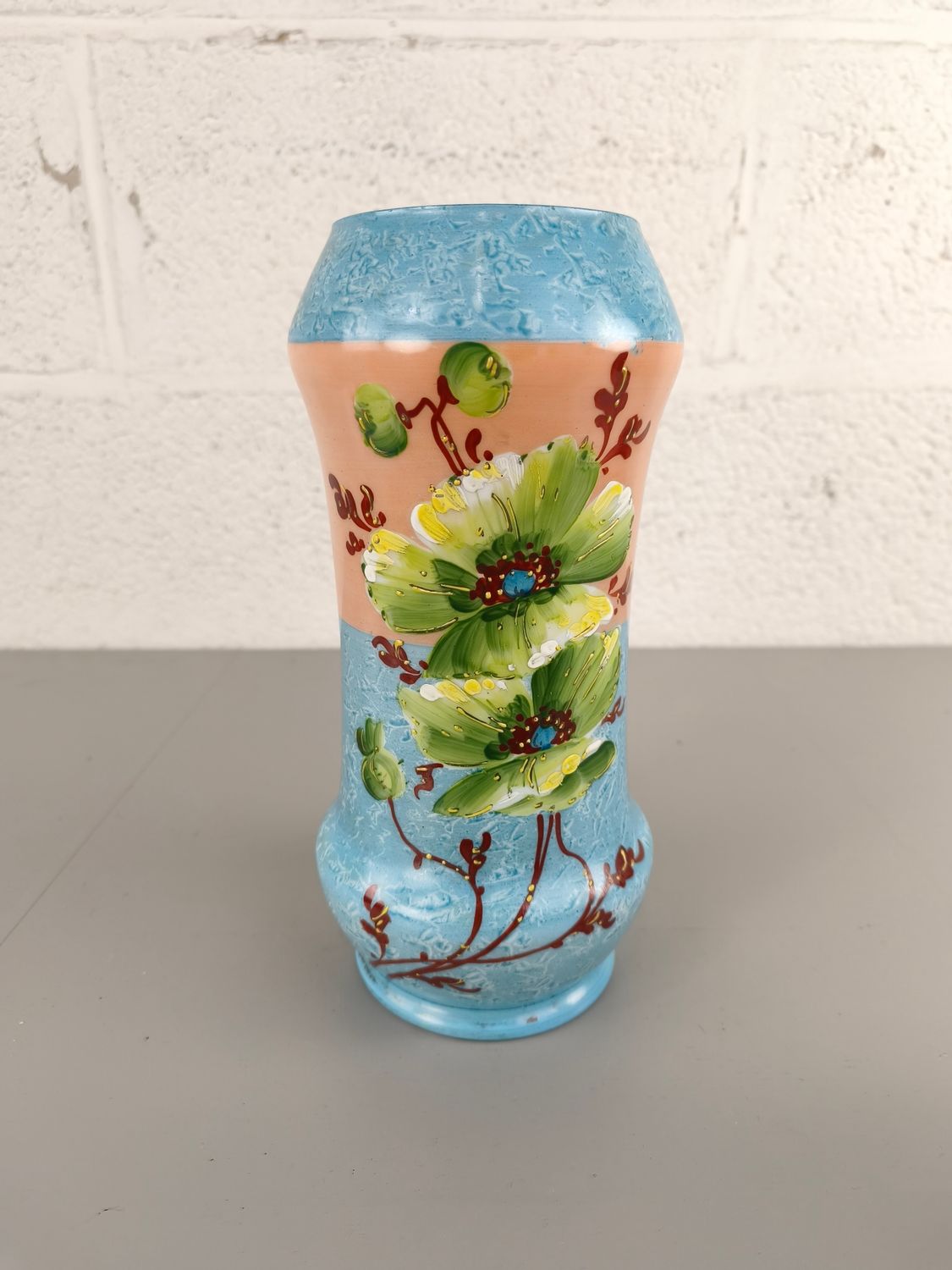 Hand painted opaline vase