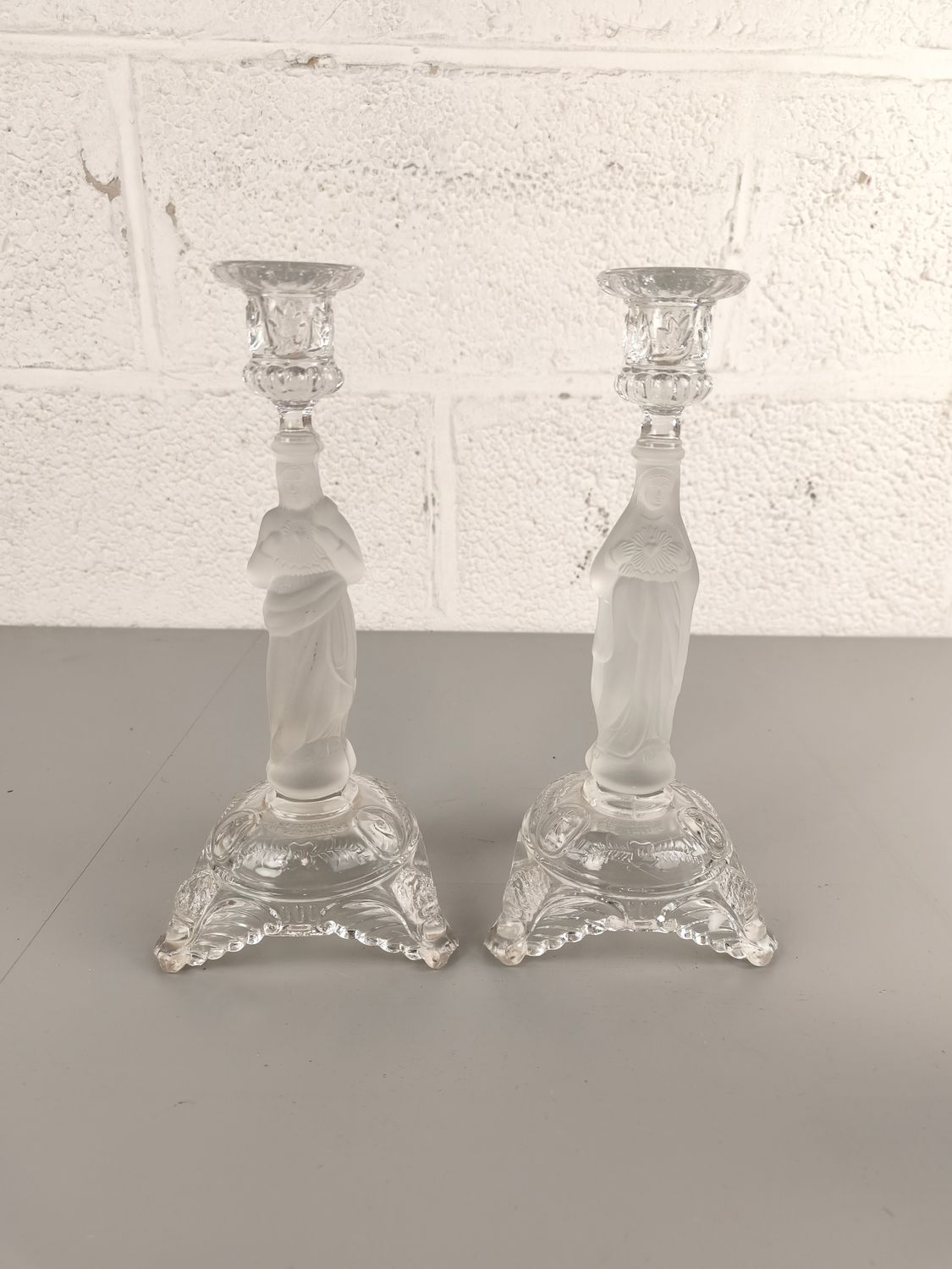 Pair of Val Saint Lambert candlesticks