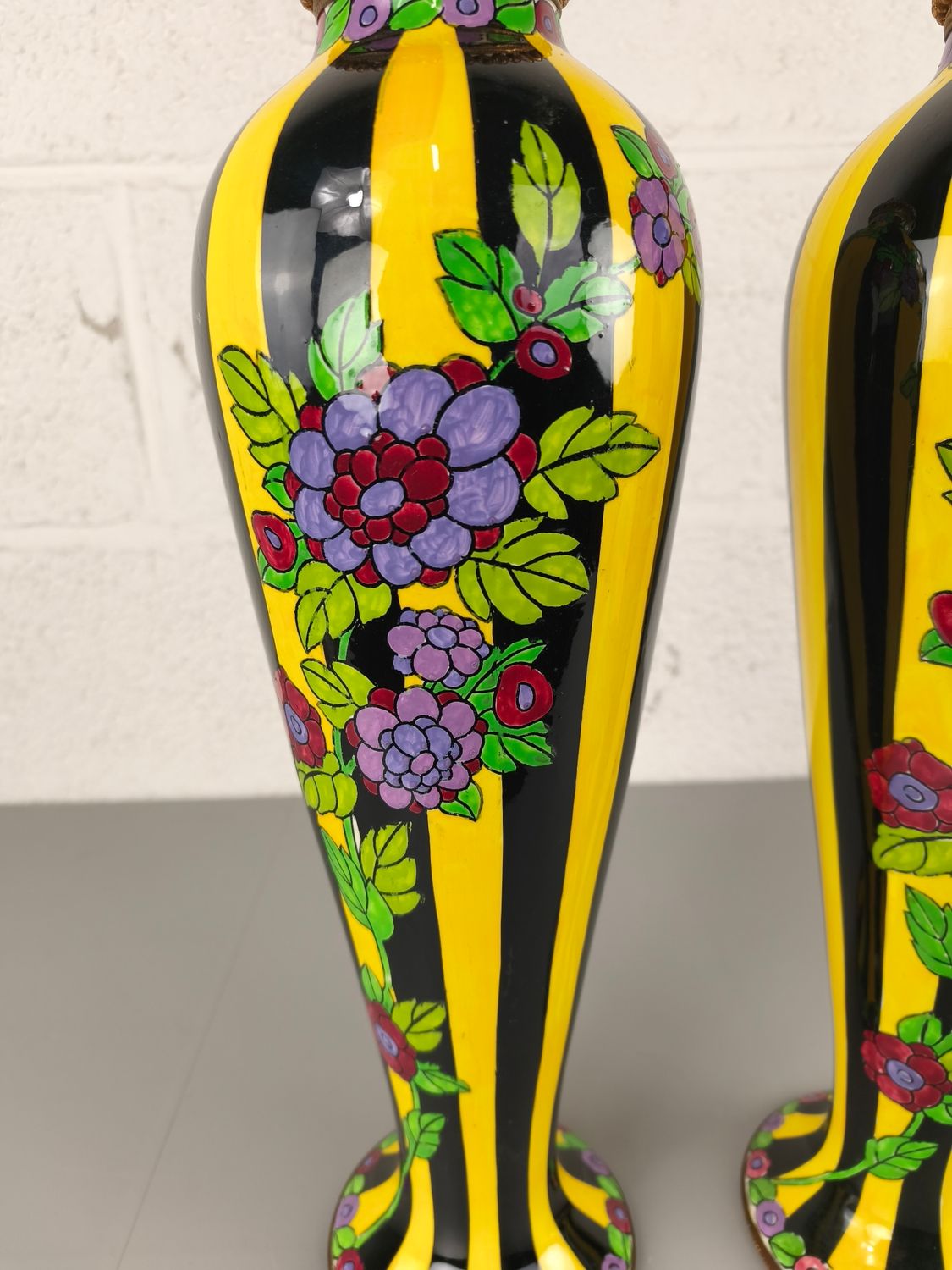 Pair art deco vases by Charles Catteau for Boch Keramis