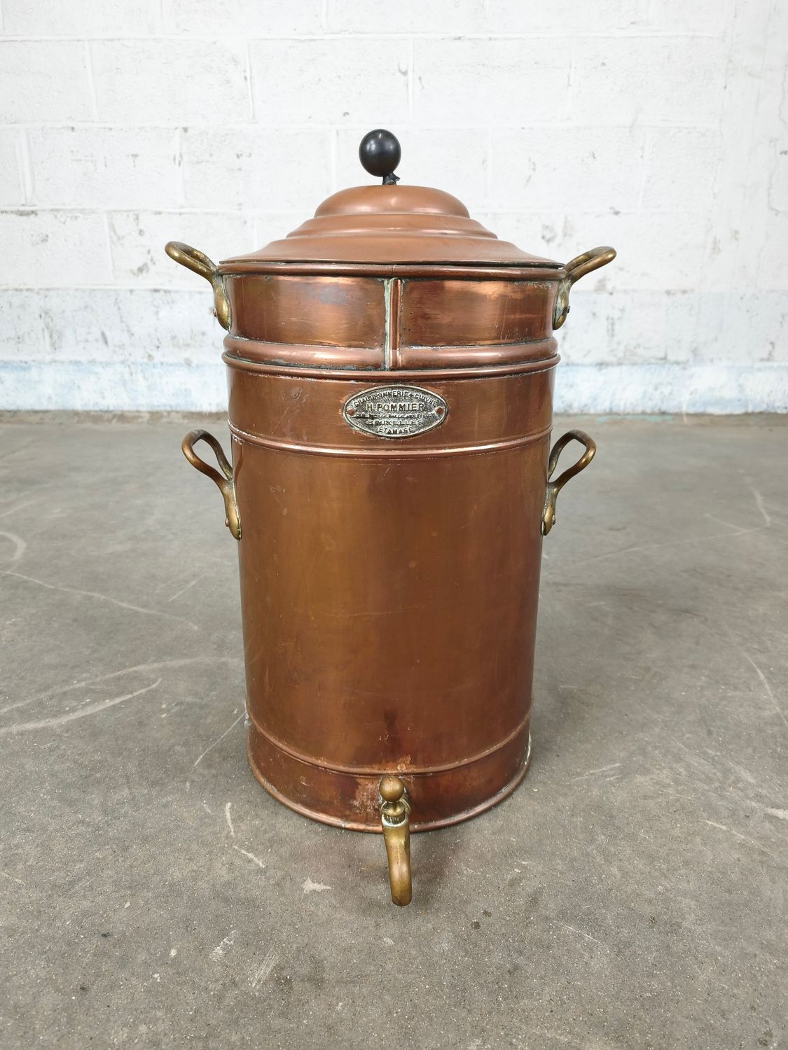 Antique copper coffee percolator H. Pommier