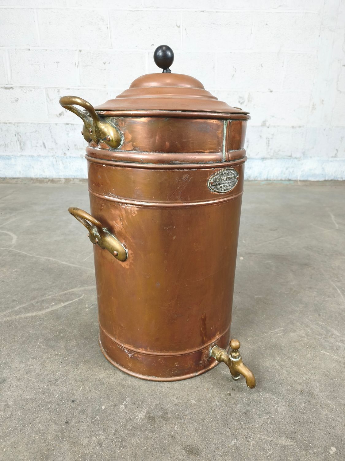 Antique copper coffee percolator H. Pommier