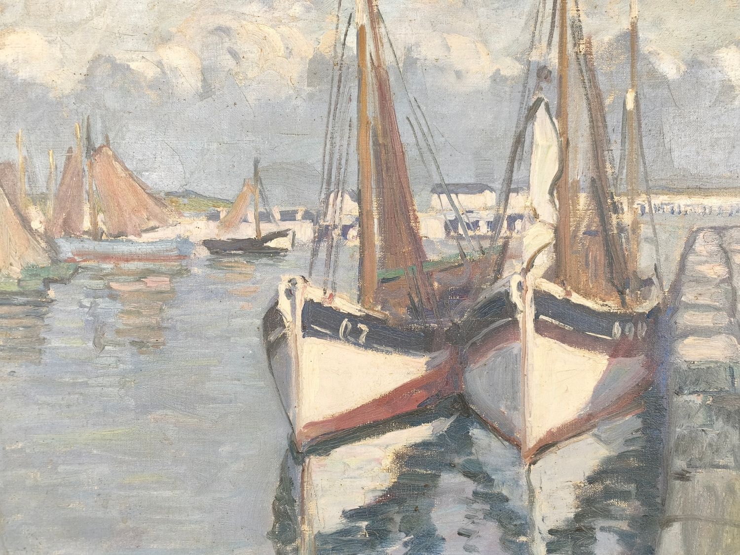 Maritime painting - fishingboats Ostend