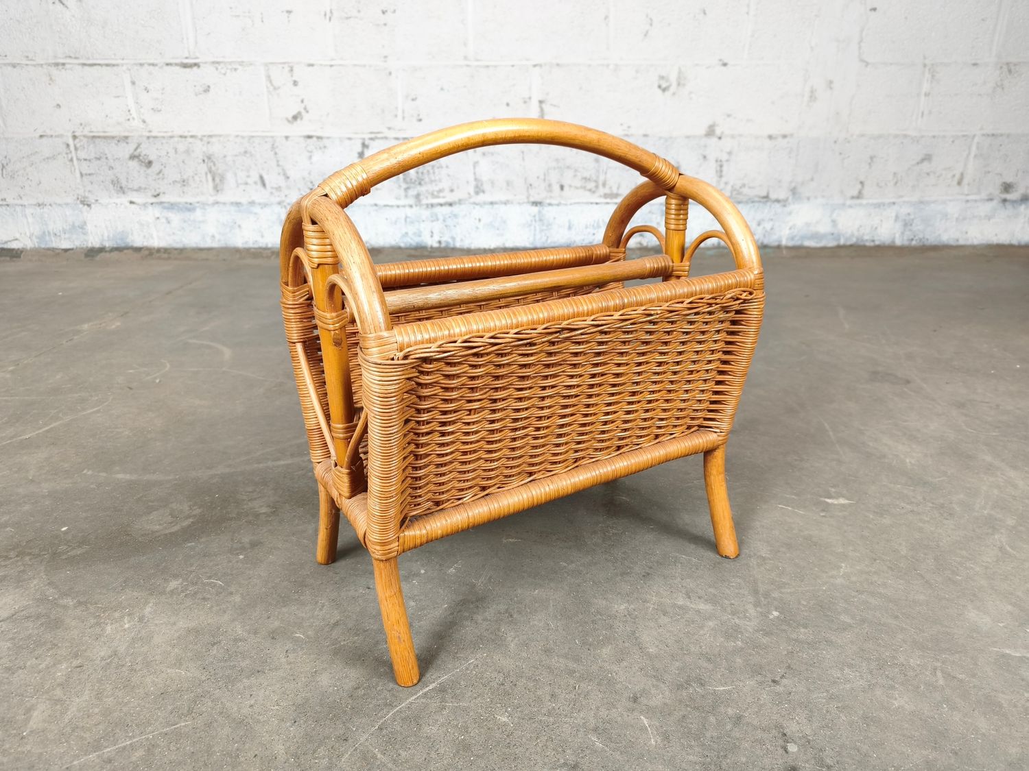 Rattan newspaper rack