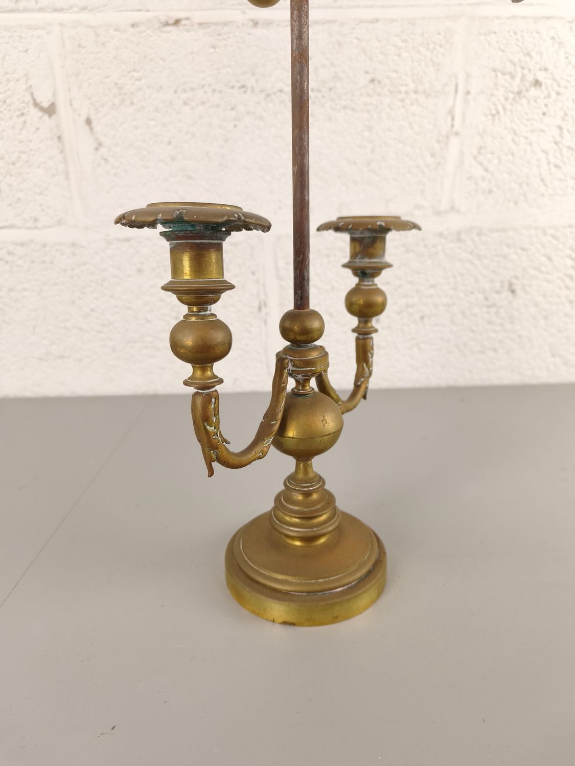 Antique brass candelabra