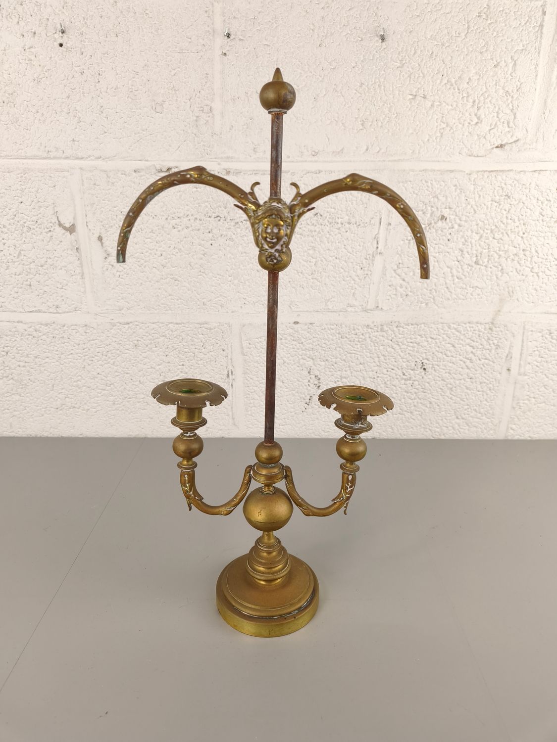 Antique brass candelabra