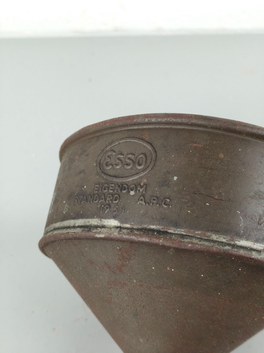 Metal funnel from the brand ESSO