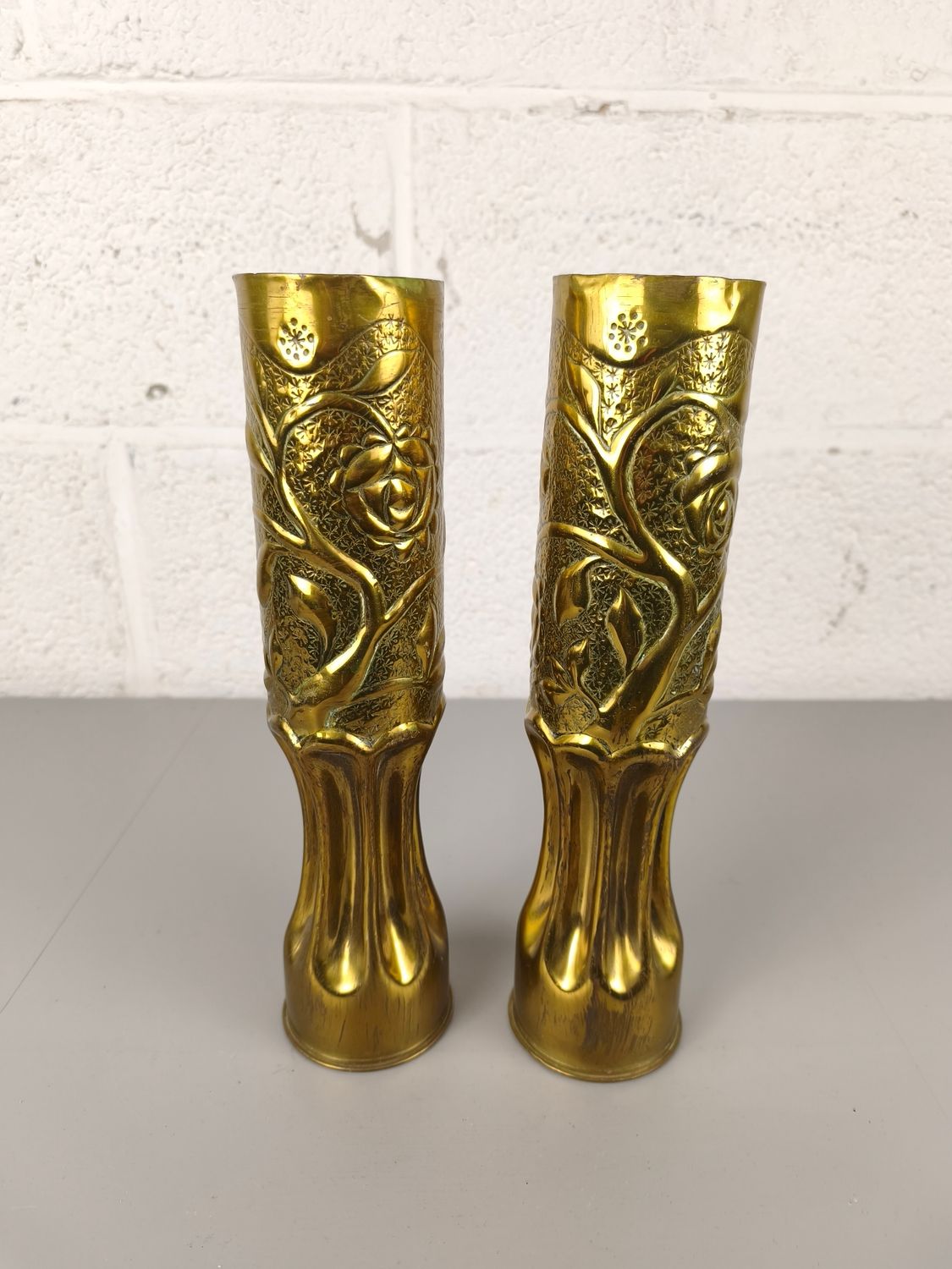 Pair of trench art shells