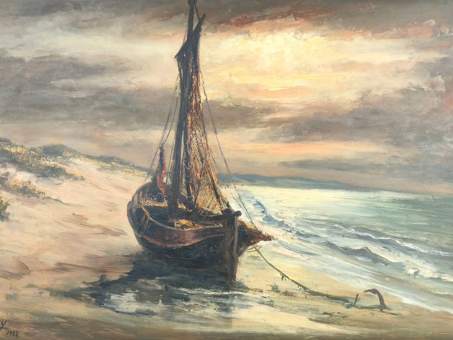 Robert Frenay - fishingboat on the beach