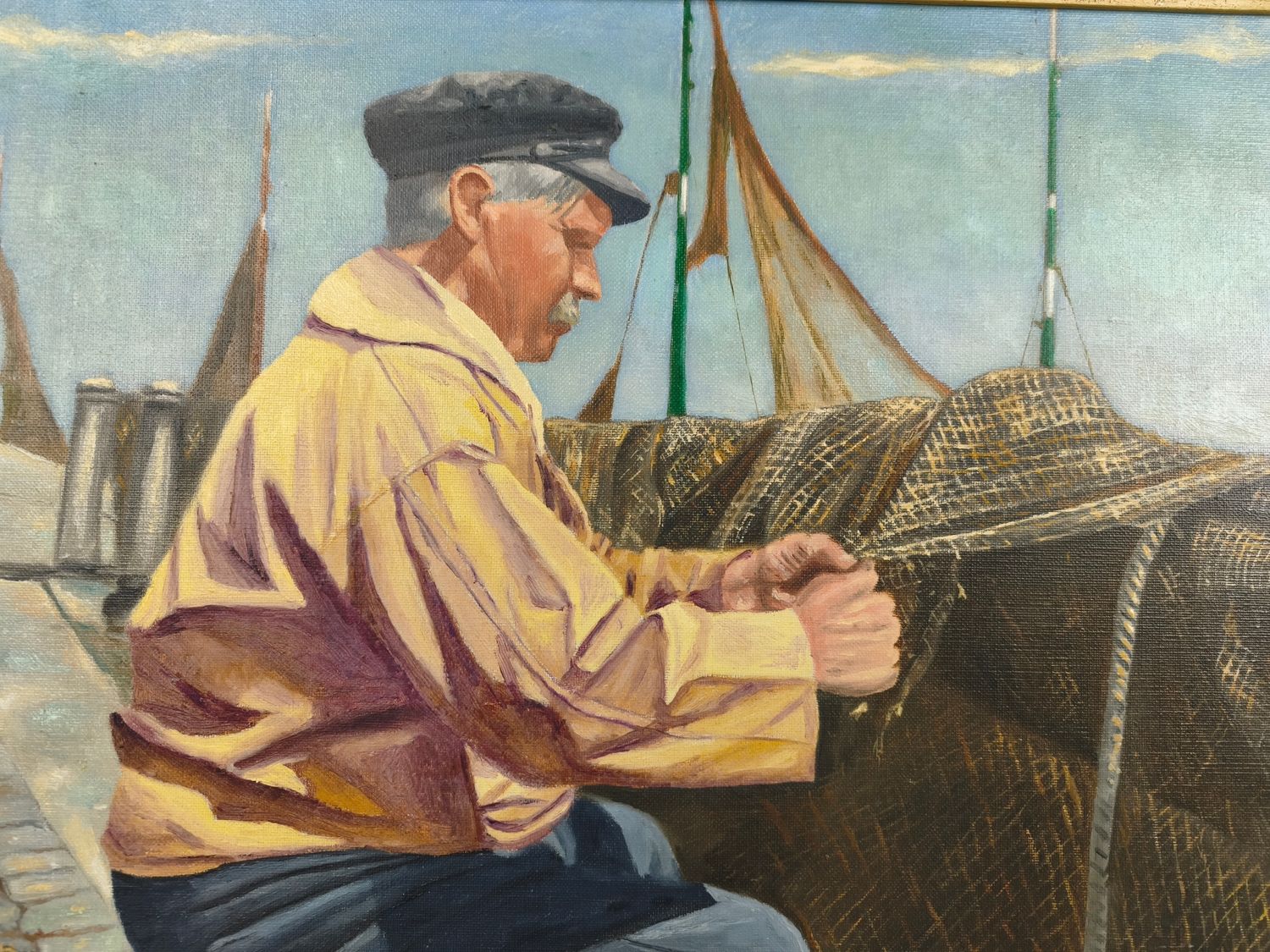 A. Vanhoucke - painting - fisherman repairing nets
