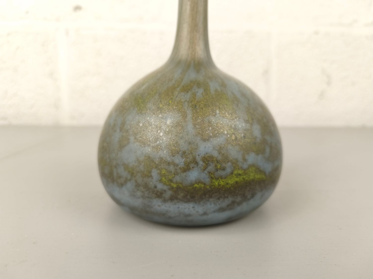 Antique glasspaste vase Delatte Nancy (attr.)