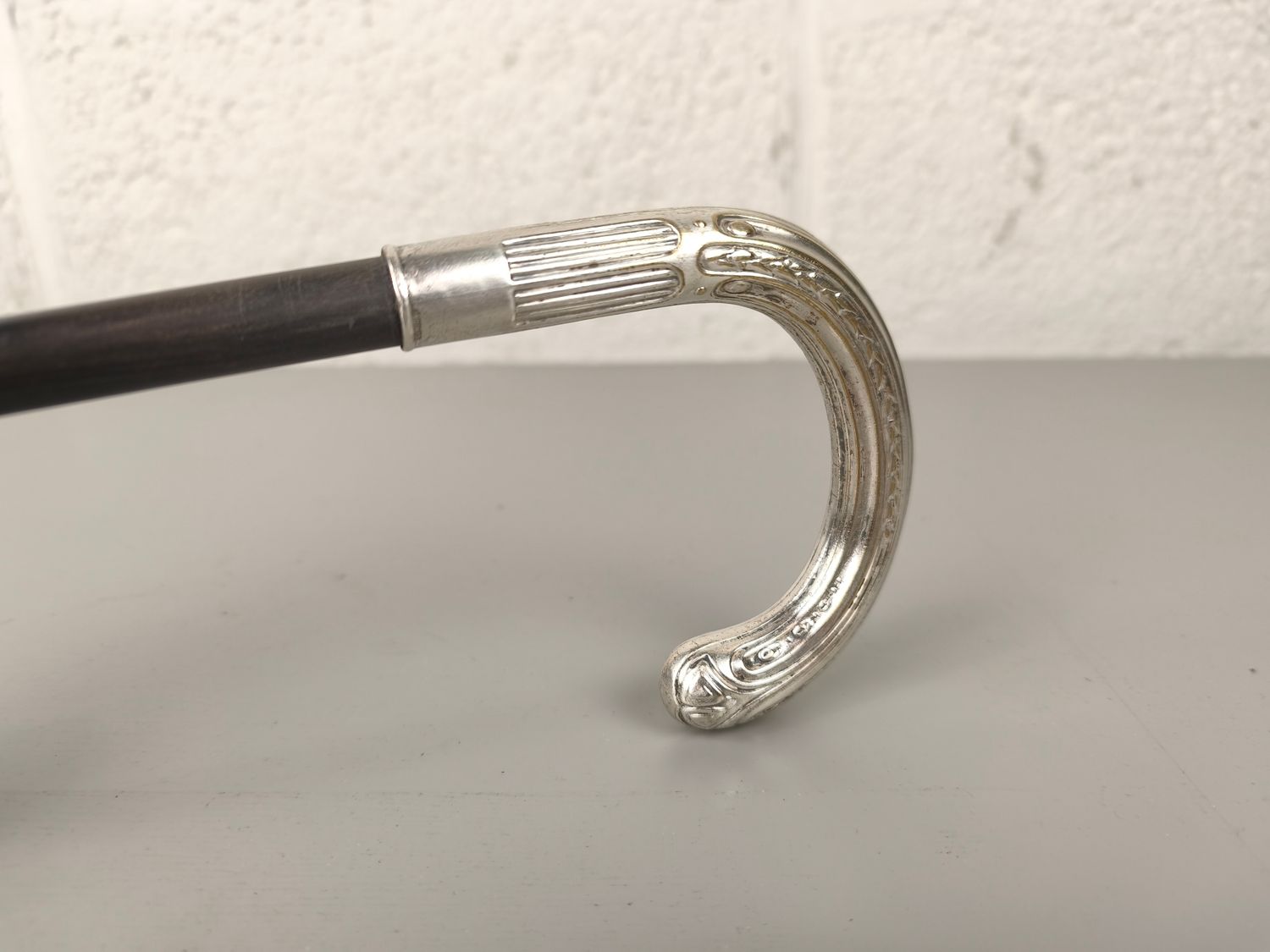 Antique silverplated walking cane