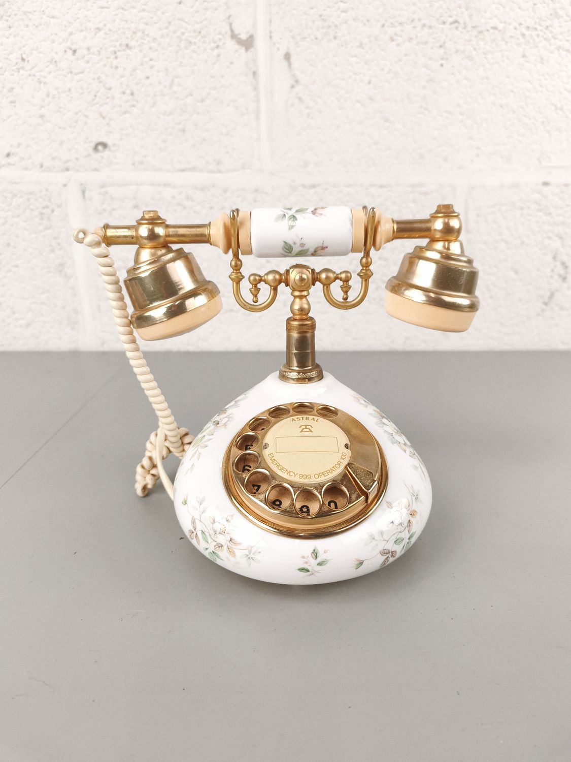 Old porcelain telephone
