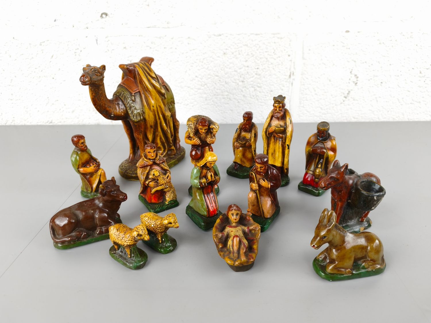 Old plaster nativity scene