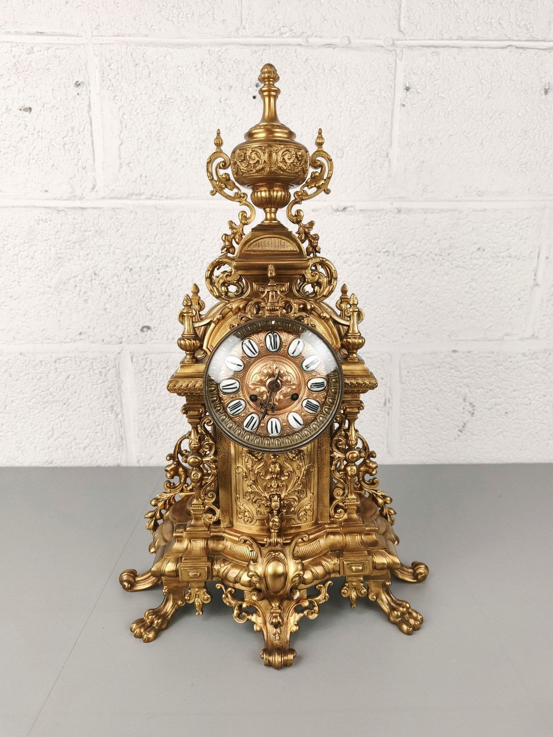 Old mantel clock in brass