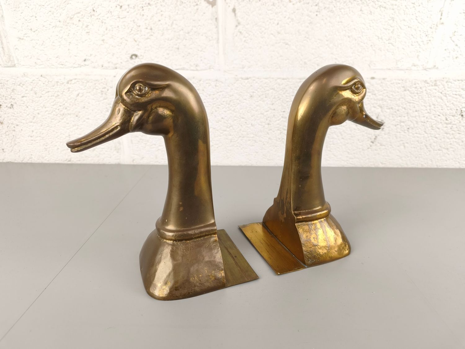 Pair of brass bookends