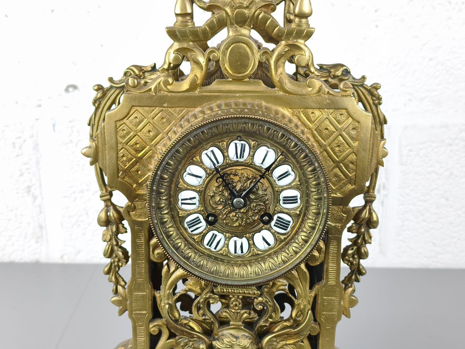 Old mantel clock in brass