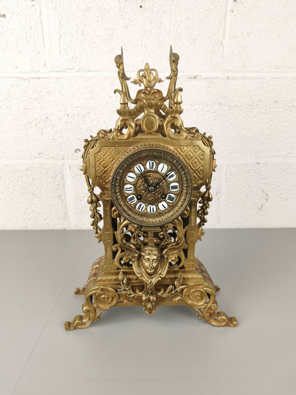 Old mantel clock in brass