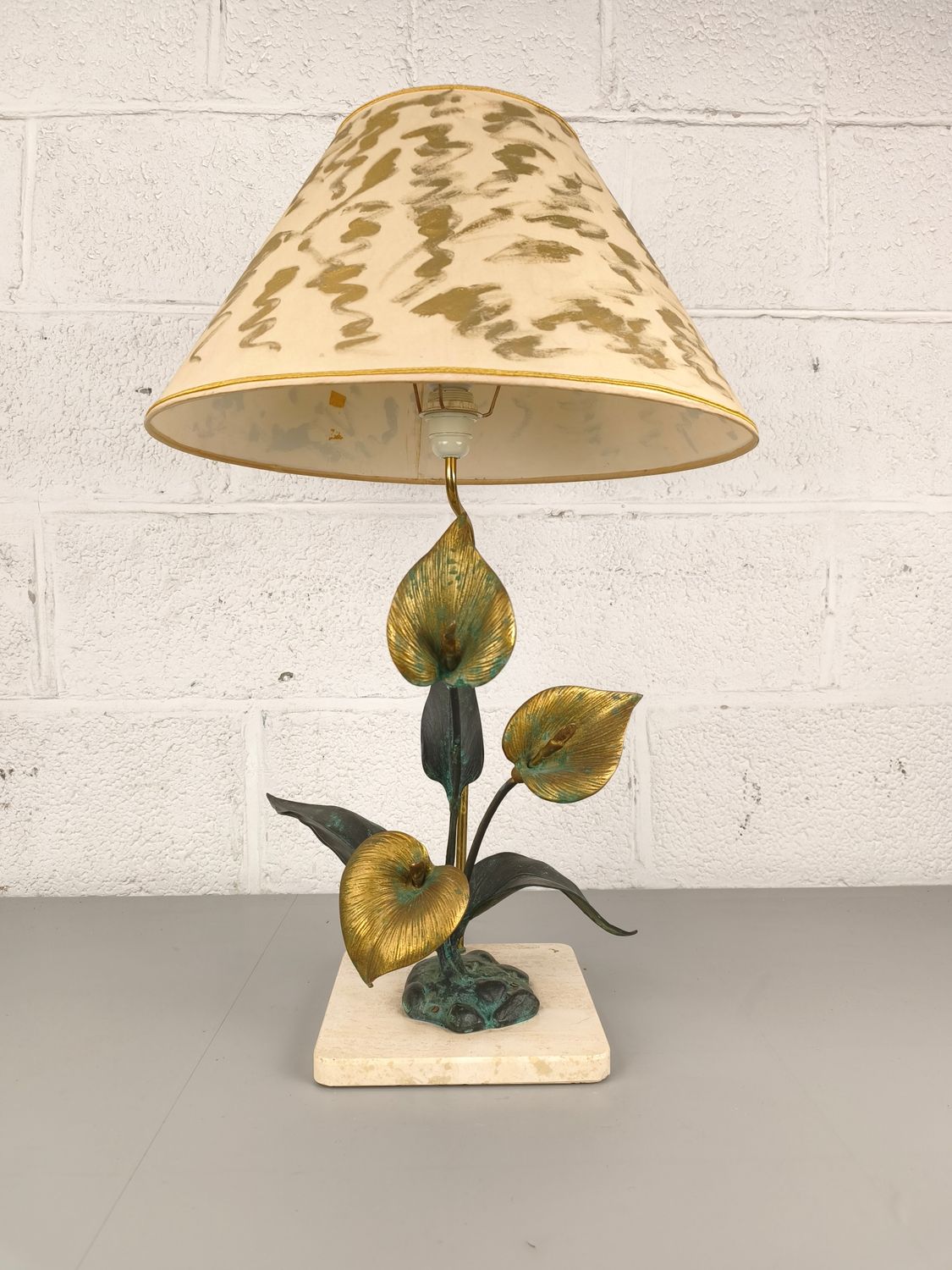 Large brass table lamp