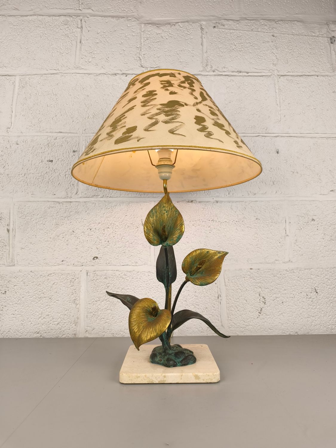 Large brass table lamp