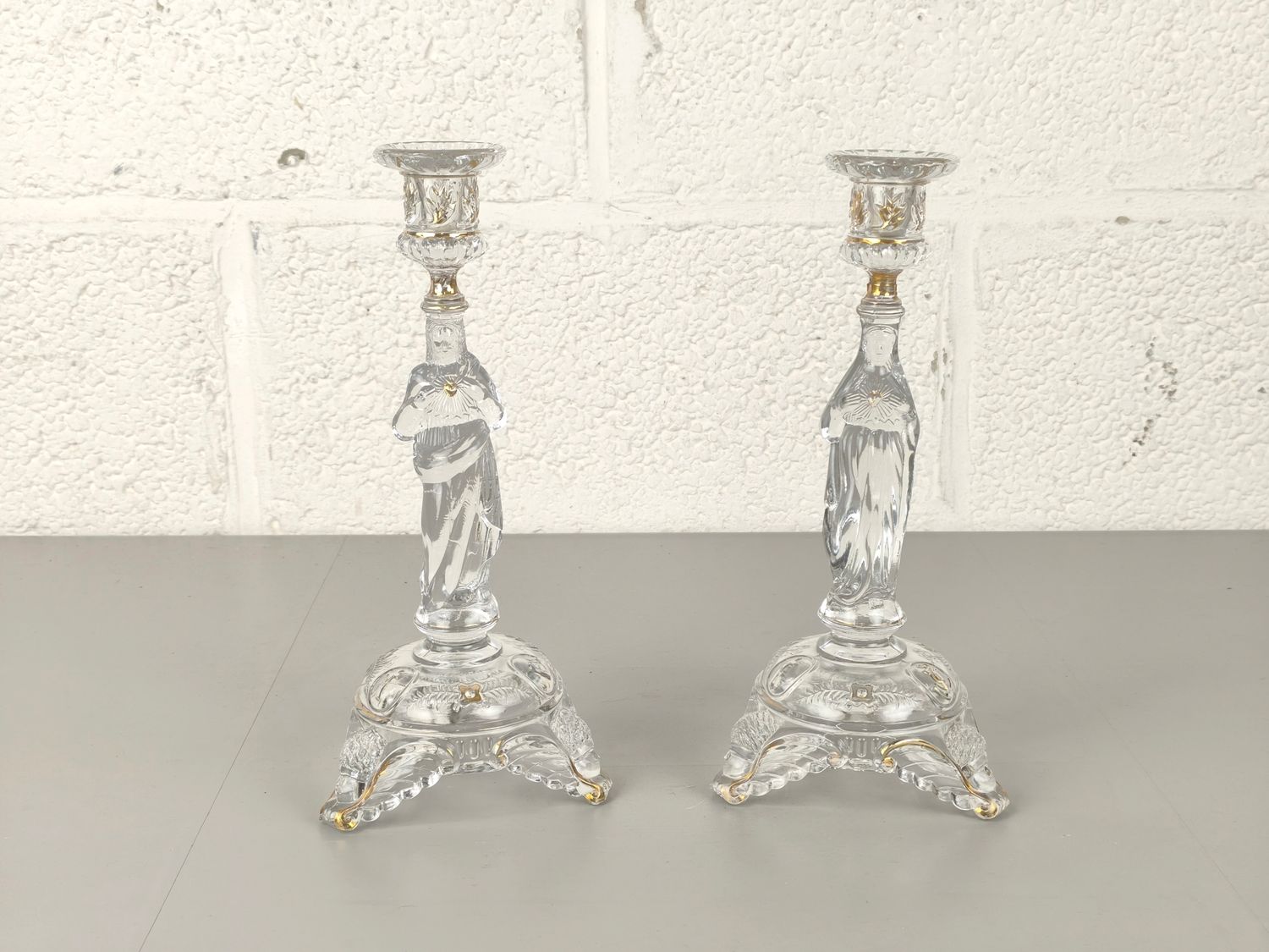 Pair of Val Saint Lambert candlesticks