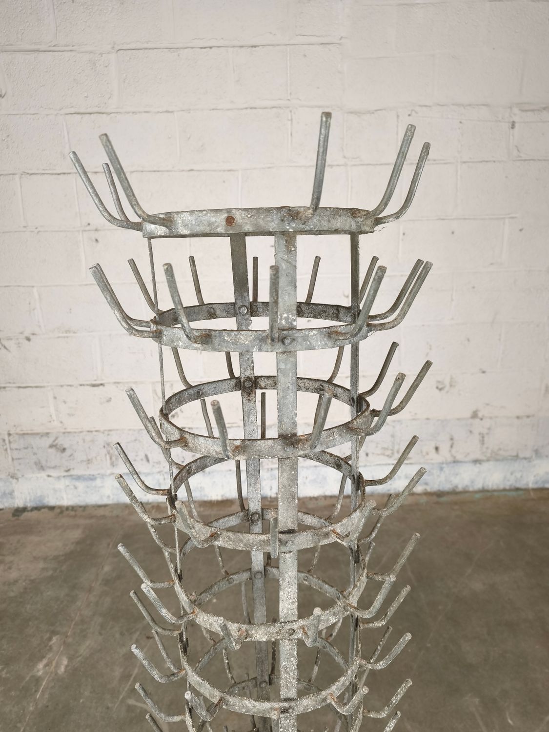 Large French winebottle drying rack