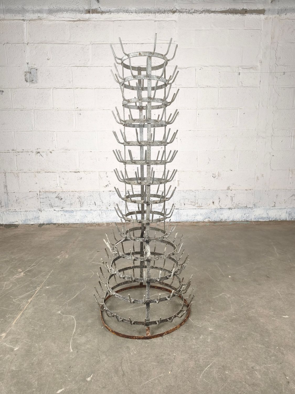 Large French winebottle drying rack