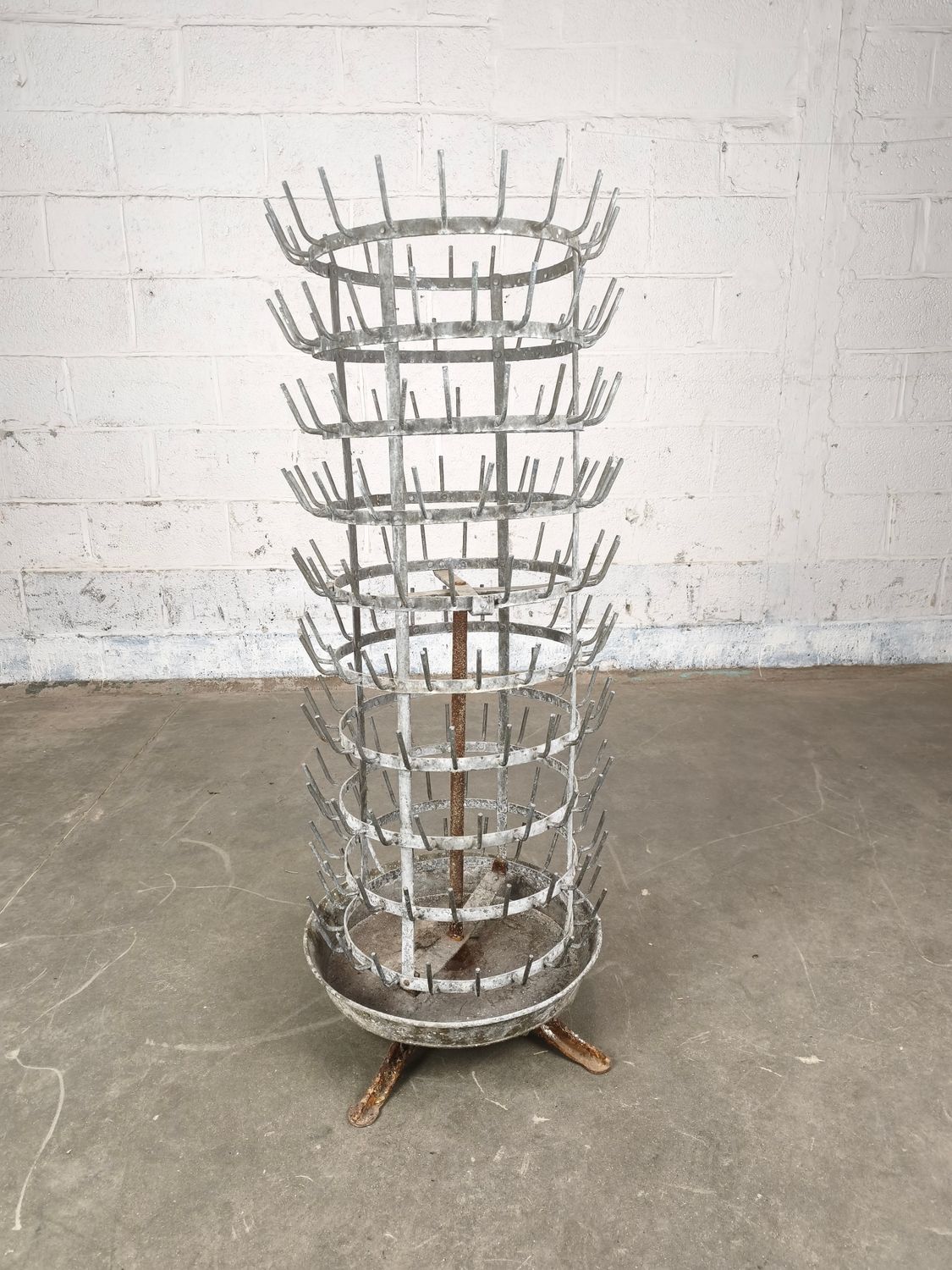 Large French winebottle drying rack