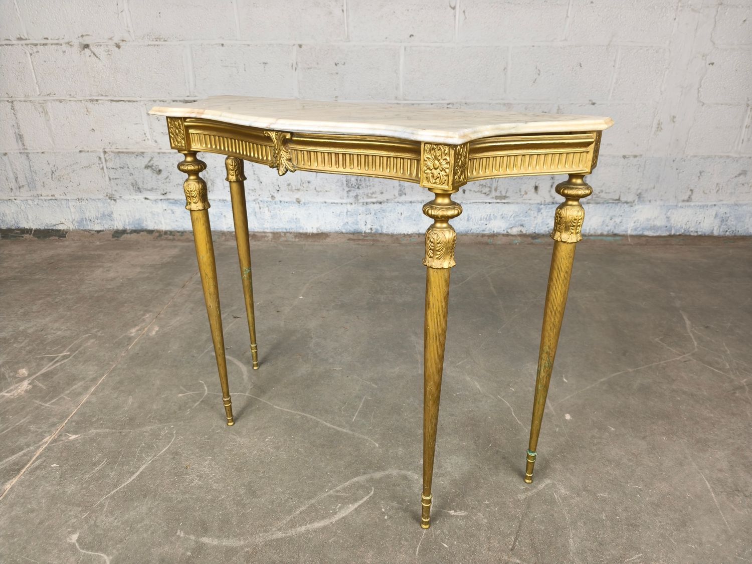 Brass and marble console table