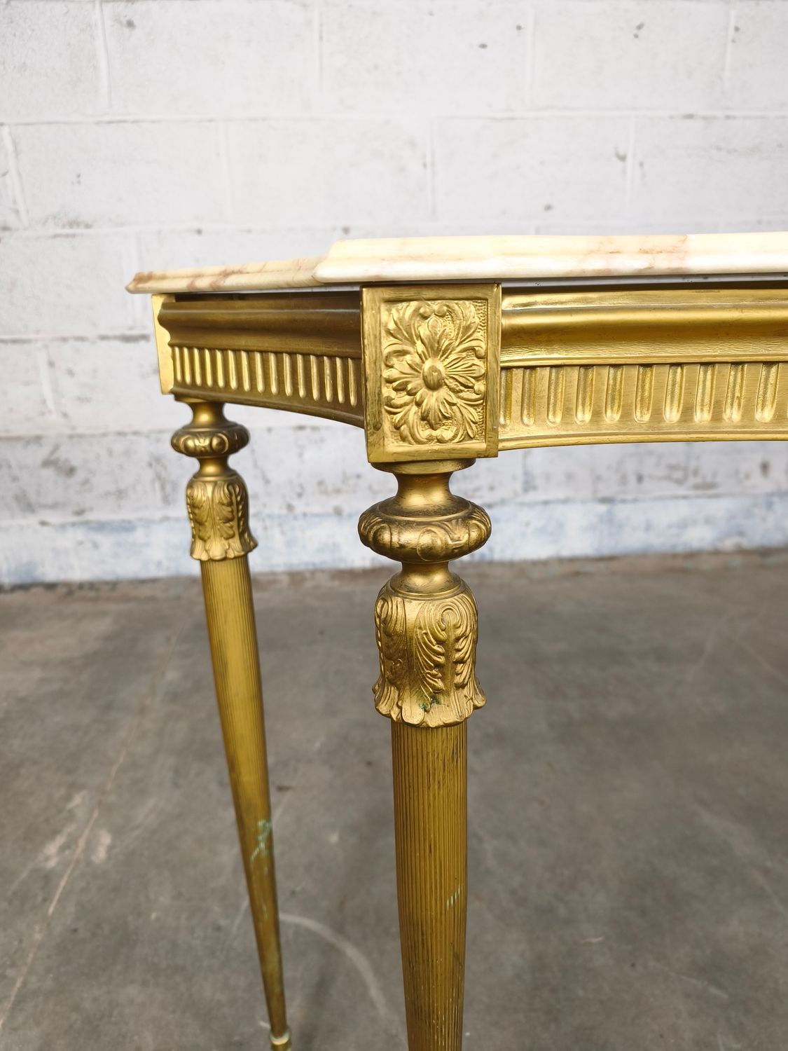 Brass and marble console table