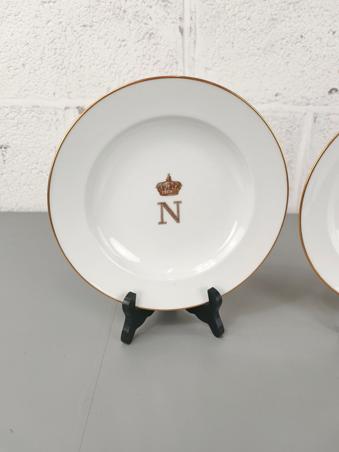 2 antique Napoleon plates by Edouard Honoré