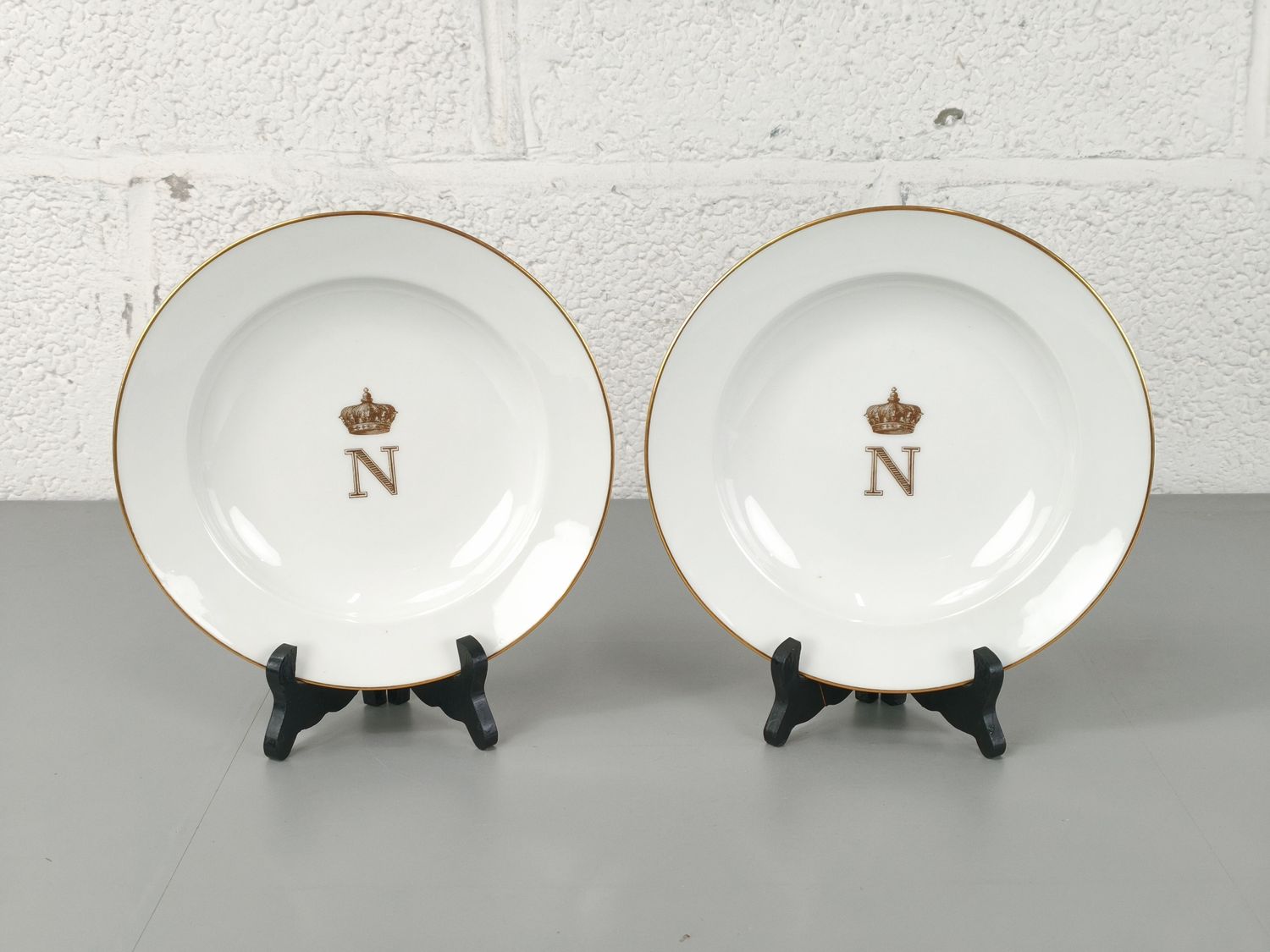 2 antique Napoleon plates by Edouard Honoré