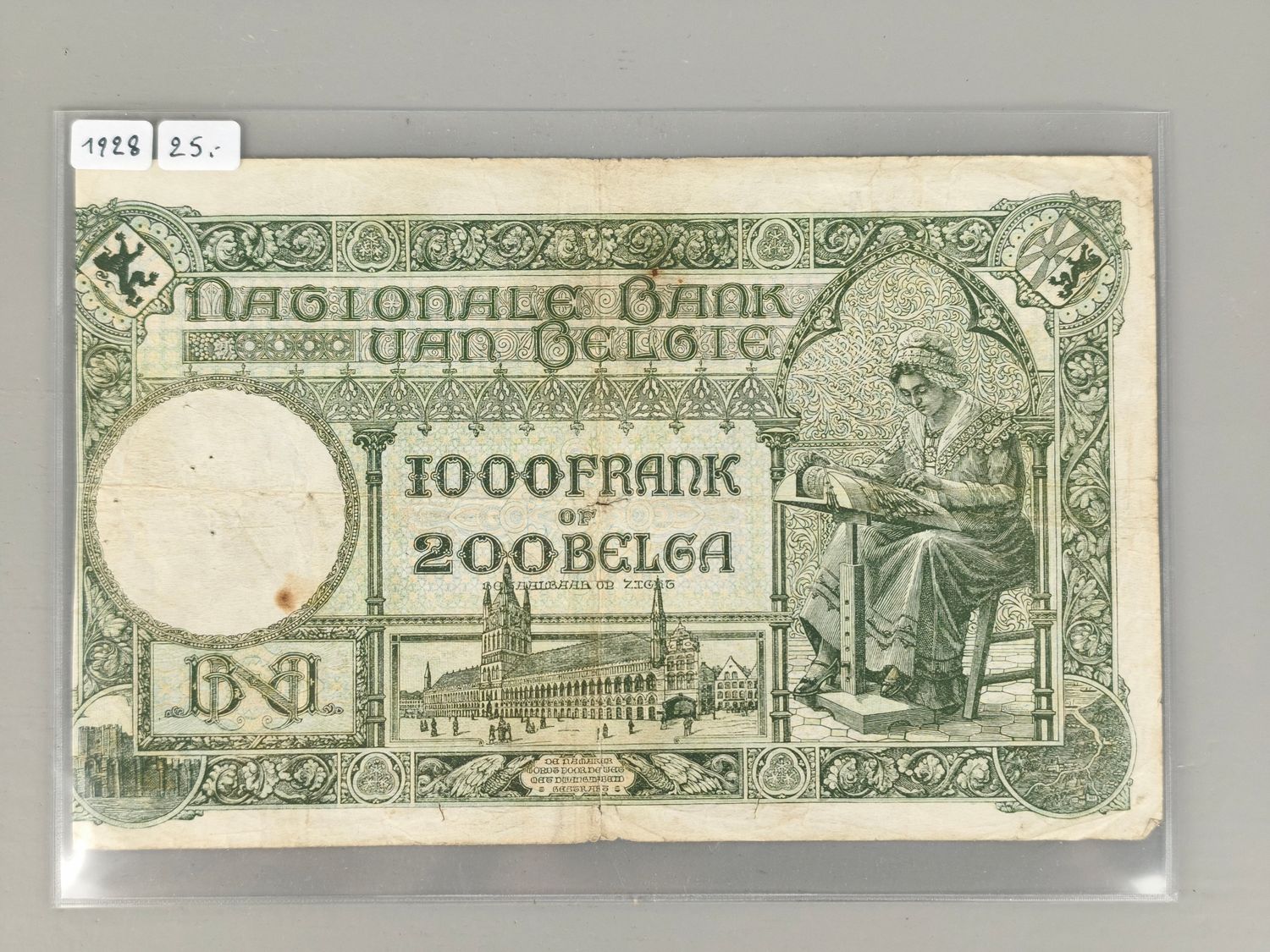 Banknote 1000 frank België 1928