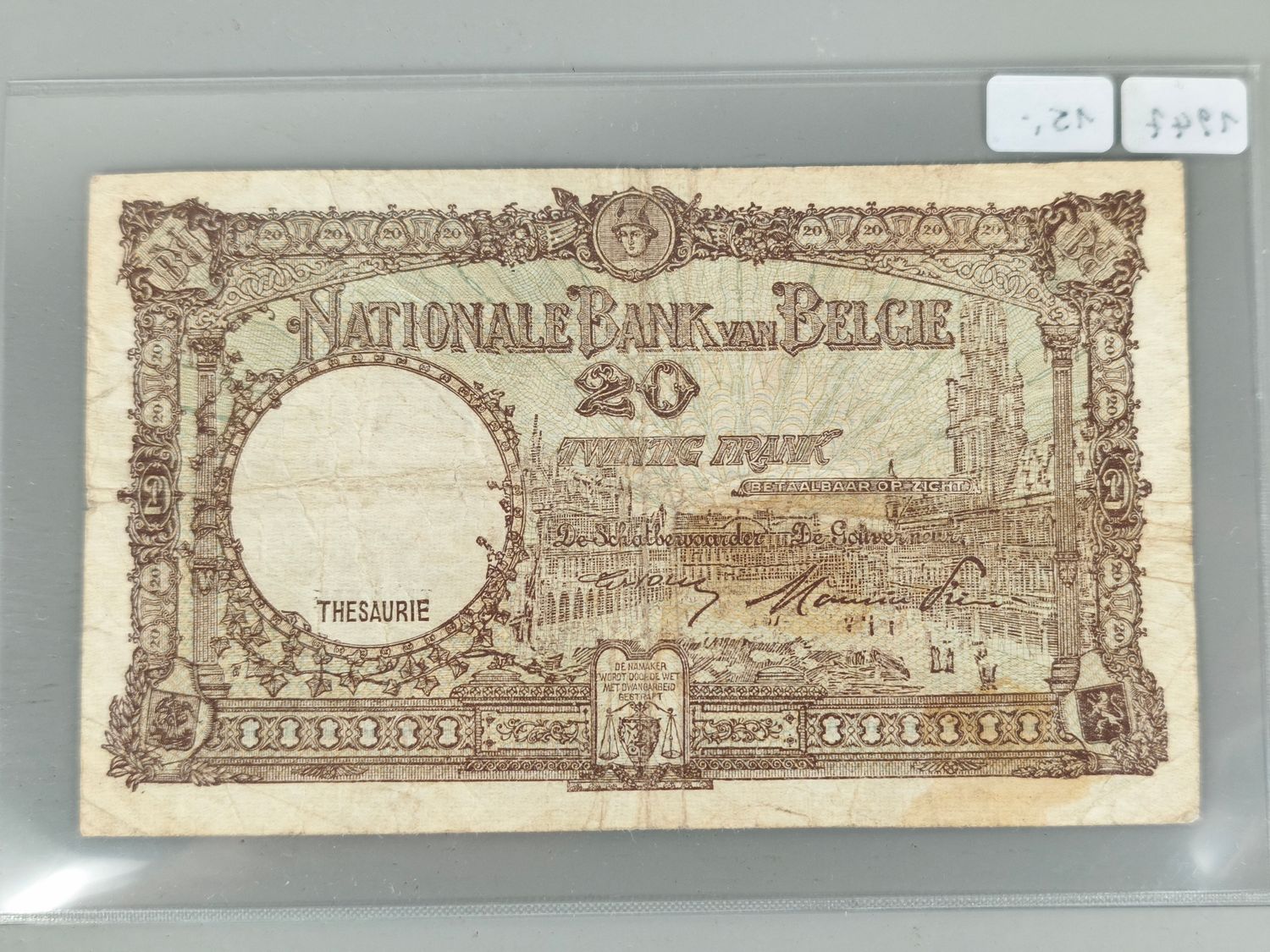 Banknote 20 frank België 1947