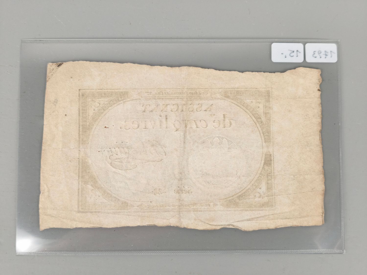 Banknote 5 livres France 1793