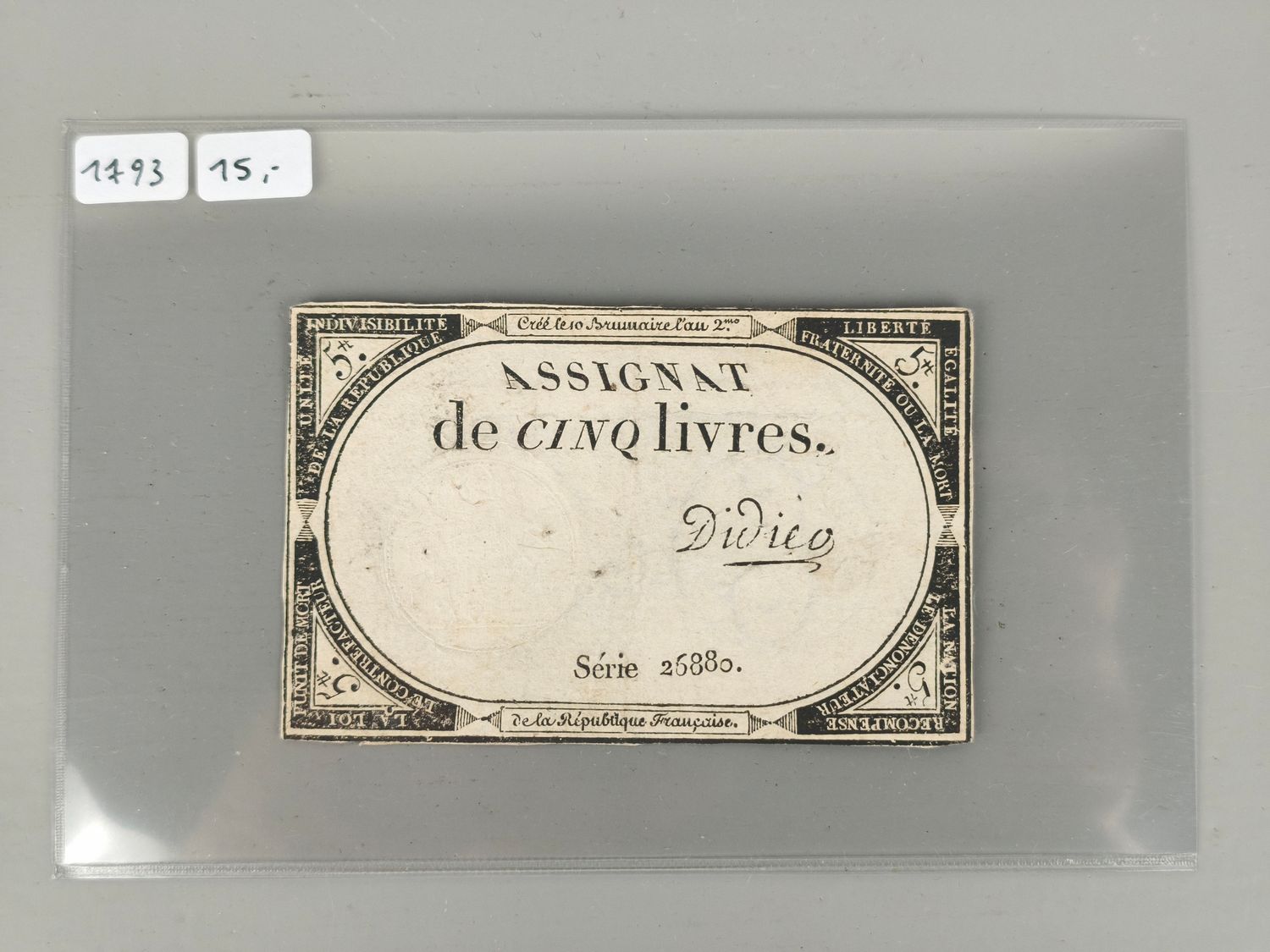 Banknote 5 livres France 1793