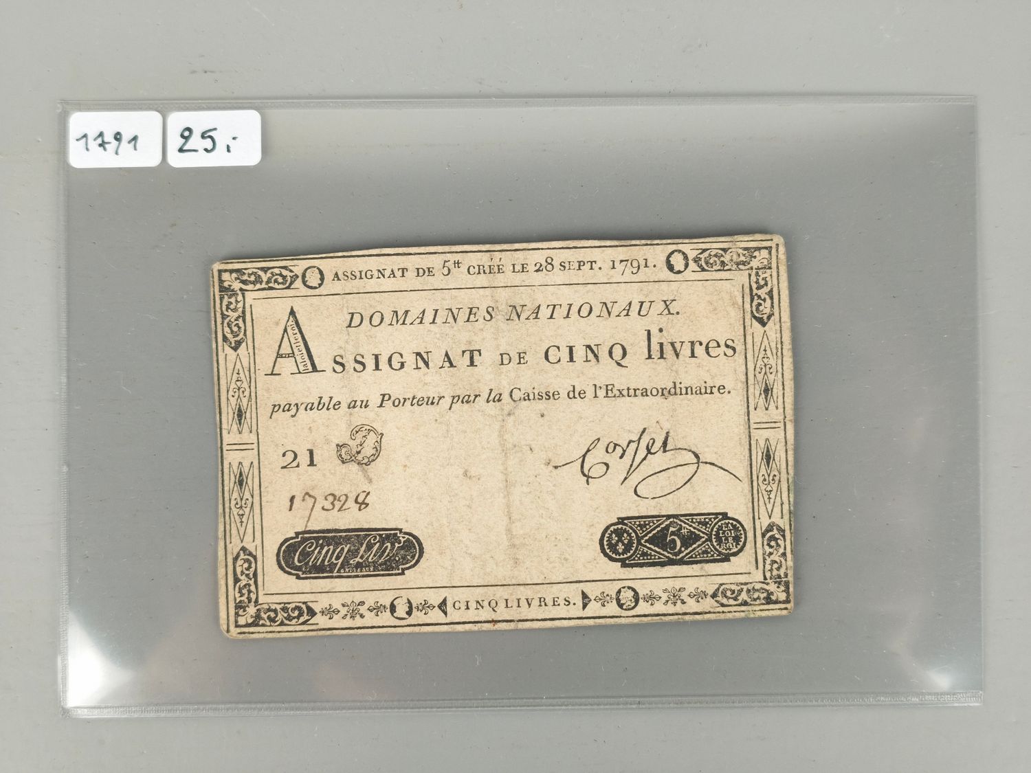 Banknote 5 livres France 1791
