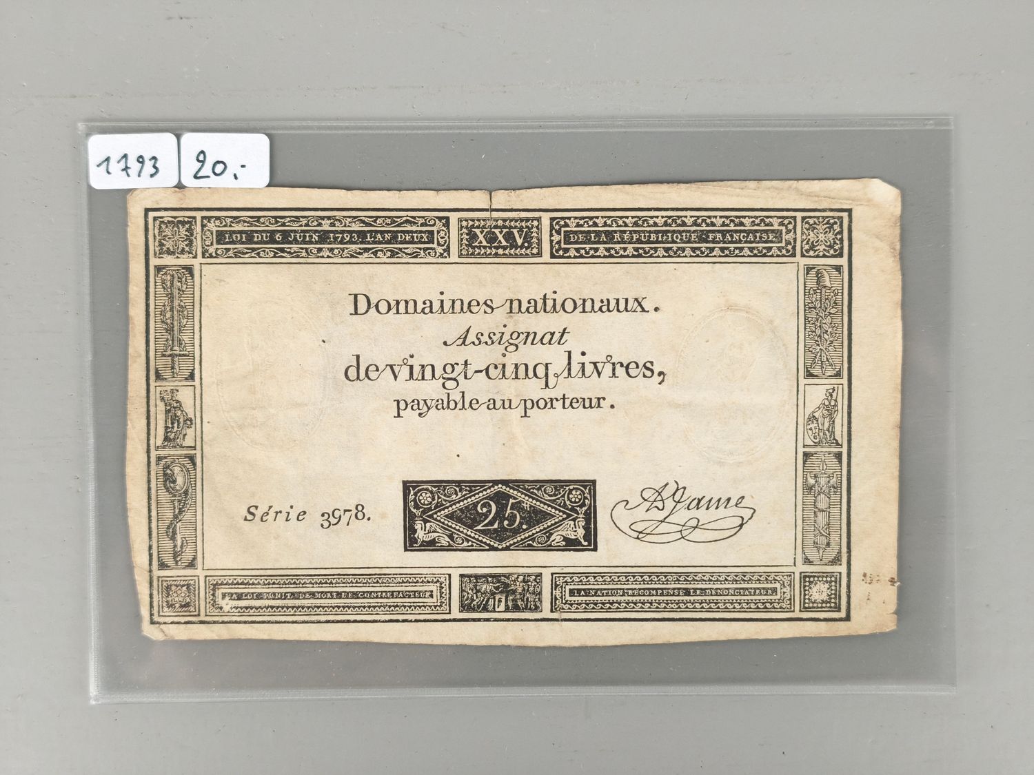 Banknote 25 livres France 1793