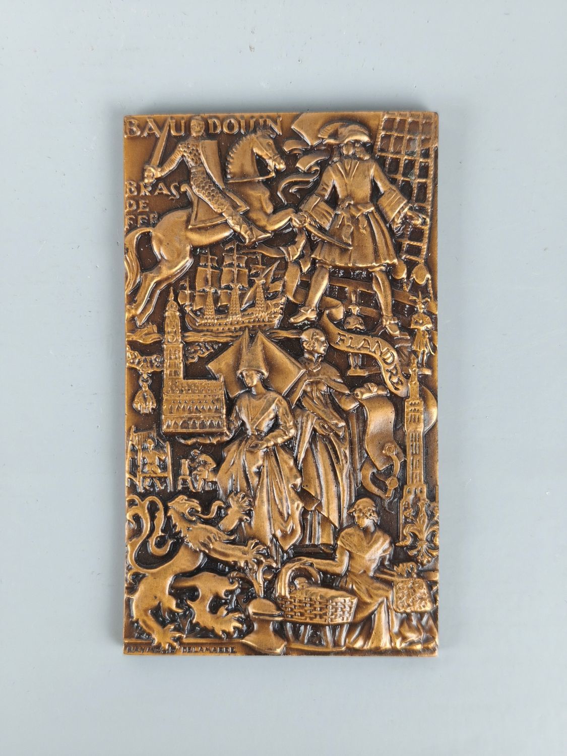 Bronze plaque king baudouin