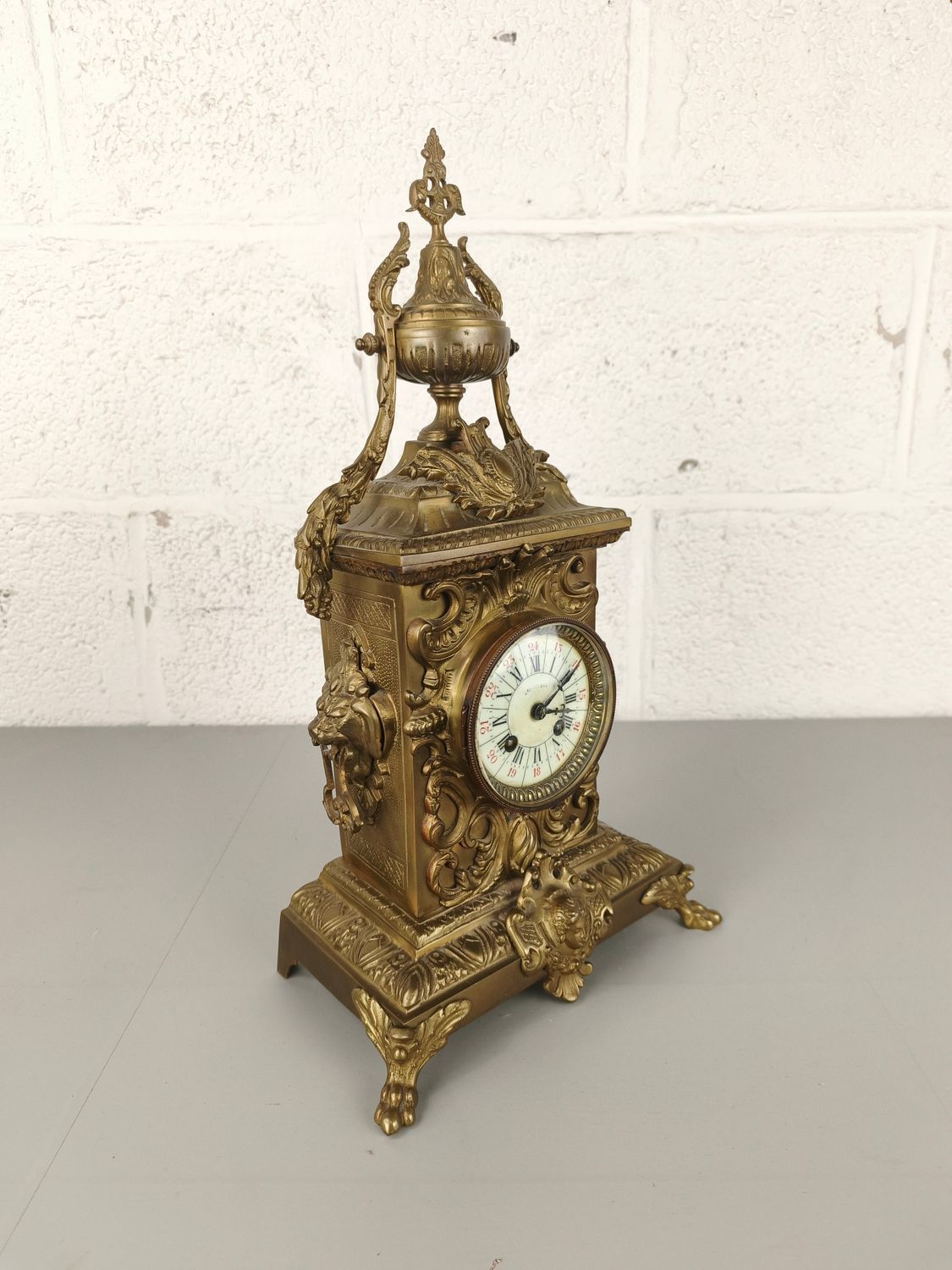 Old mantel clock in brass